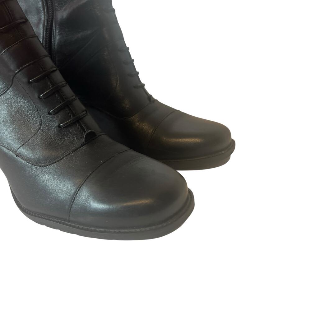 Vintage Naturalizer Black Leather Heeled Granny Ankle Boots Size 9 - Picture 4 of 12